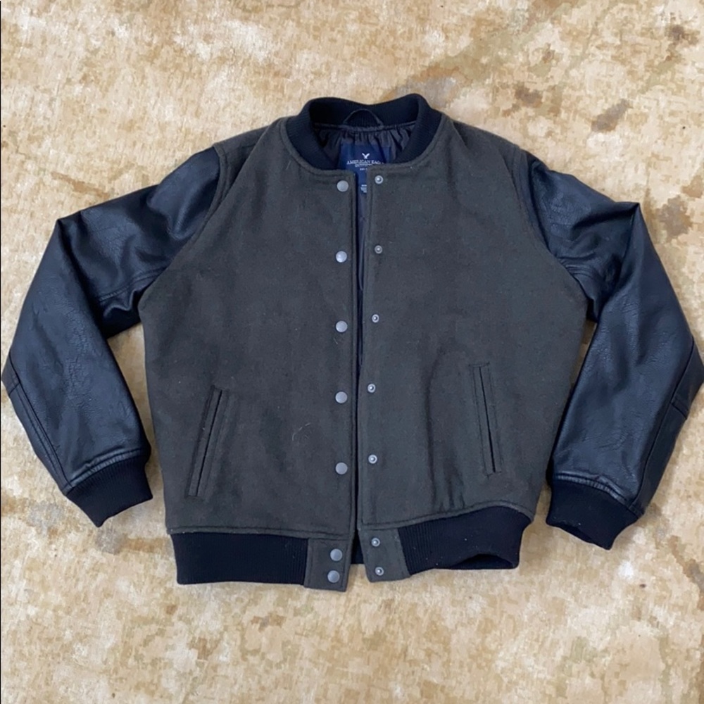 American eagle leather bomber jacket